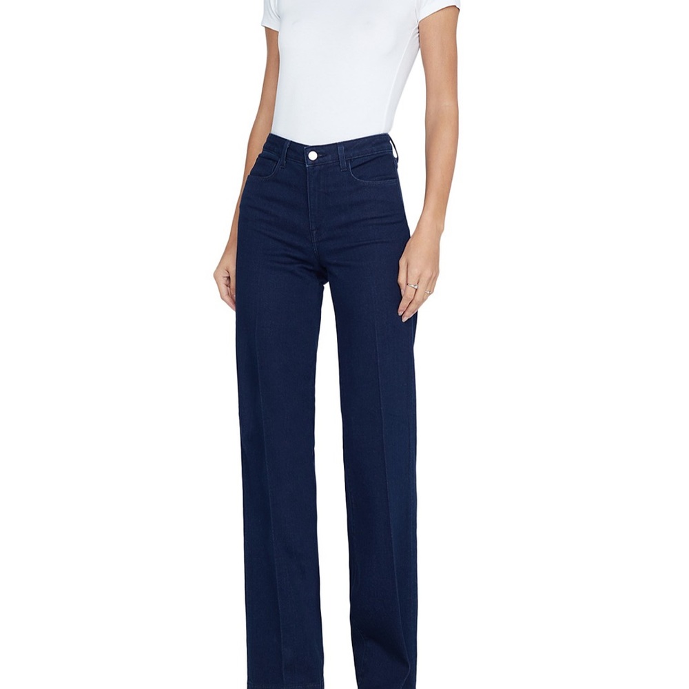 L'AGENCE High Rise Blue Jeans Wide Leg
